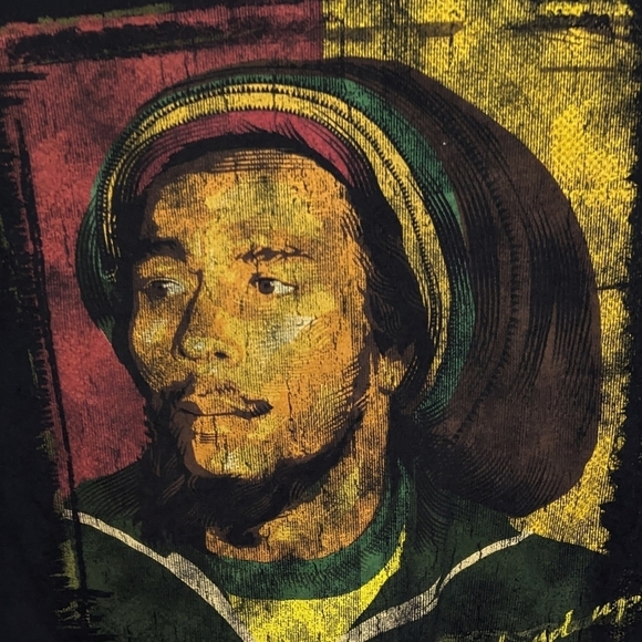 Bob Marley Rasta Beanie Get up Stand Up graphic cropped T-shirt Womans small - Picture 3 of 4